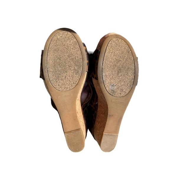 Lucky Brand Leopard Print Wedge Sandals - Picture 8 of 9